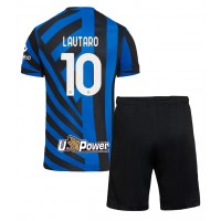 Camisa de Futebol Inter Milan Lautaro Martinez #10 Equipamento Principal Infantil 2024-25 Manga Curta (+ Calças curtas)